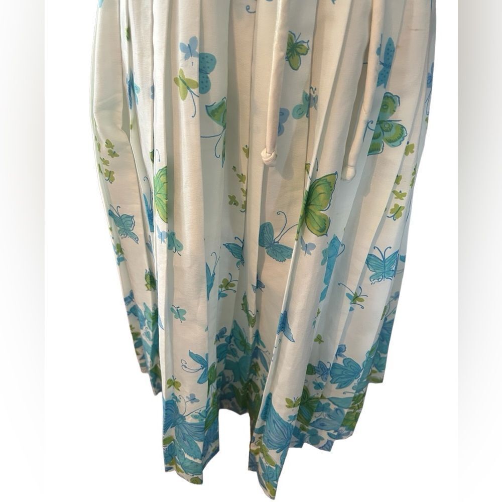 Vintage Butterfly print dress with pleated skirt - Picture 4 of 5